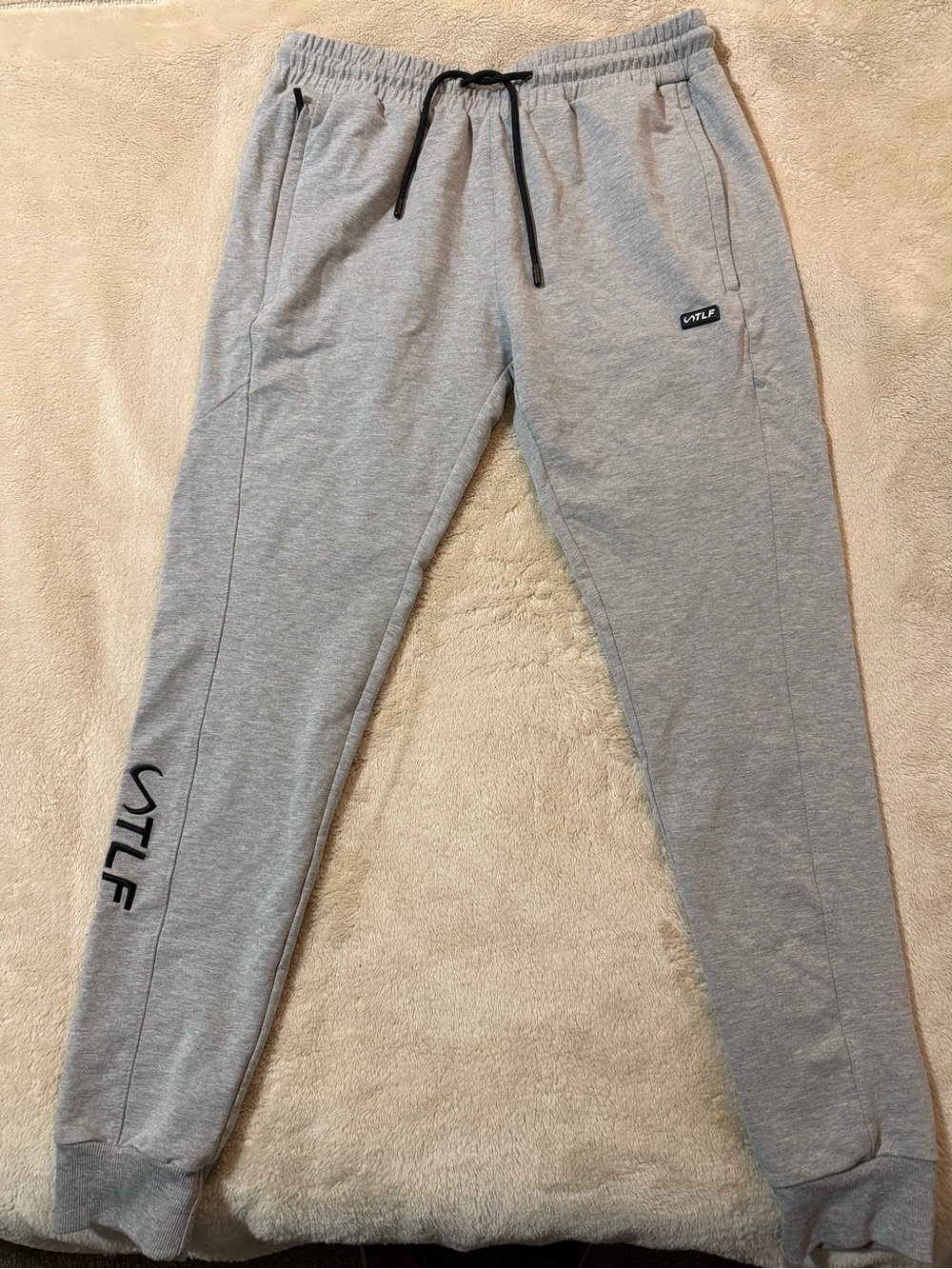 TLF Men’s Gray Jogger Sweatpants Size Large Drawstring Athletic Pants